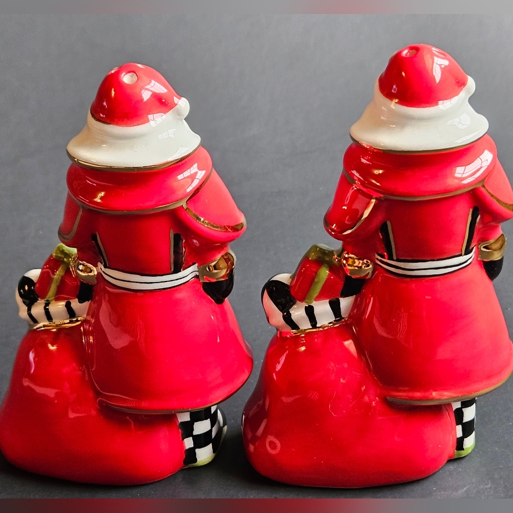 Mackenzie Childs Santa Salt and Pepper Shakers - Picture 4 of 9